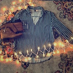 Emerald Green striped blouse